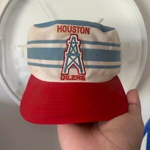 Vintage 80s NFL Houston Oilers Painters Train Cap Snapback Hat